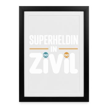 Superheroine In Civilian Superhero Superhero Costume - Framed poster (27 × 37 cm) - black - Front