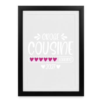Big Cousin 2027 loading heart loading bar - Framed poster (27 × 37 cm) - black - Front