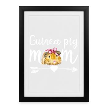Chemise adorable de cochon d’Inde Maman - Affiche encadrée (27 × 37 cm) - noir - Devant