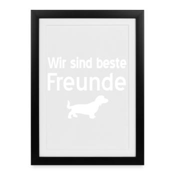 Teckel - Affiche encadrée (27 × 37 cm) - noir - Devant