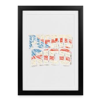 Puerto Rico Boricua - Gerahmtes Poster (27 × 37 cm) - Schwarz - Vorne