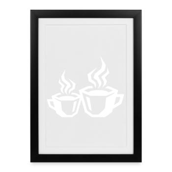 Coffee Symbol Coffee - Framed poster (27 × 37 cm) - black - Front