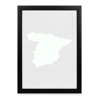 Spain Maps Silhouette Design - Framed poster (27 × 37 cm) - black - Front