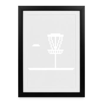 Silhouette du phare en pixel - Affiche encadrée (27 × 37 cm) - noir - Devant