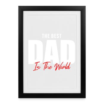 Célébrez le meilleur papa du monde ! Cadeau parfait - Affiche encadrée (27 × 37 cm) - noir - Devant