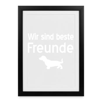 Dackel - Gerahmtes Poster (27 × 37 cm) - Schwarz - Vorne