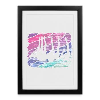 Artistic Swim Team Synchronized Swimming - Framed poster (27 × 37 cm) - black - Front