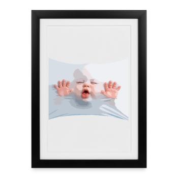 Lush Baby in White Cloth - Framed poster (27 × 37 cm) - black - Front