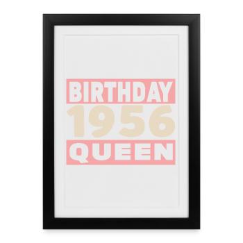 Biker 70 years old 1956 Anniversary - Framed poster (27 × 37 cm) - black - Front