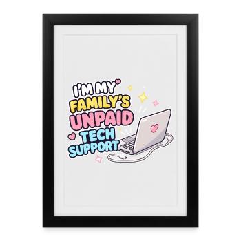Support technique familial non rémunéré - Affiche encadrée (27 × 37 cm) - noir - Devant