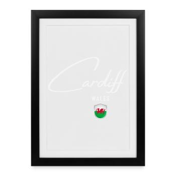 Cardiff au Pays de Galles, design élégant Cardiff - Affiche encadrée (27 × 37 cm) - noir - Devant