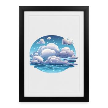 Sea of clouds over the ocean - Framed poster (27 × 37 cm) - black - Front
