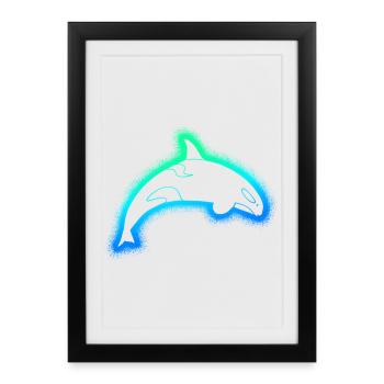 Orca Whale Killer Whale Kids Men Boys Orcas - Framed poster (27 × 37 cm) - black - Front
