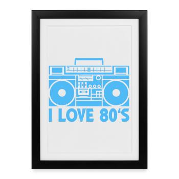 Déclaration sur les boombox des années 80 - Affiche encadrée (27 × 37 cm) - noir - Devant