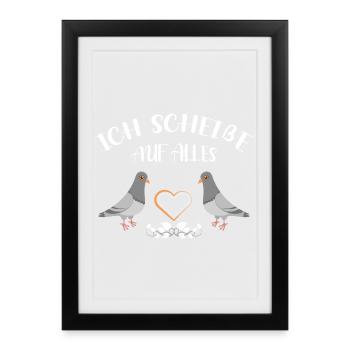 Taubenflüsterer brieftaubenzucht Taubenzüchter - Gerahmtes Poster (27 × 37 cm) - Schwarz - Vorne
