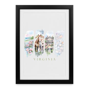 Virginia Travel – History & Coastal Charm - Framed poster (27 × 37 cm) - black - Front