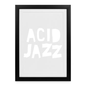 Acid Jazz Bold Typography Tee - Affiche encadrée (27 × 37 cm) - noir - Devant