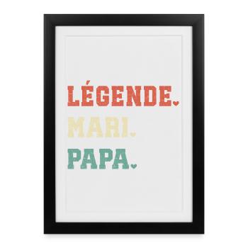 Legend Husband Papa Gift for Papa - Framed poster (27 × 37 cm) - black - Front
