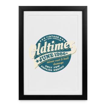 Oldtimer June 1986 | Birthday Gift - Framed poster (27 × 37 cm) - black - Front