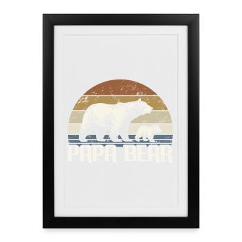 Papa Bear - Father Father's Day Gift - Framed poster (27 × 37 cm) - black - Front