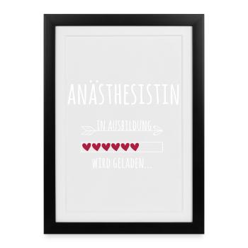 Anästhesistin Ausbildung Medizinstudium Ärztin - Gerahmtes Poster (27 × 37 cm) - Schwarz - Vorne