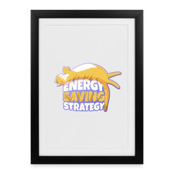 Energy Saving Strategy Mascot - Framed poster (27 × 37 cm) - black - Front