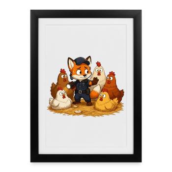 Chantier Fuchs Safety Hero - Affiche encadrée (27 × 37 cm) - noir - Devant