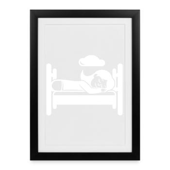 Sleeping Tired - Framed poster (27 × 37 cm) - black - Front