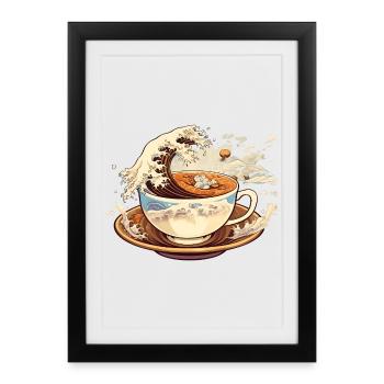 The Great Wave of Coffee - Framed poster (27 × 37 cm) - black - Front