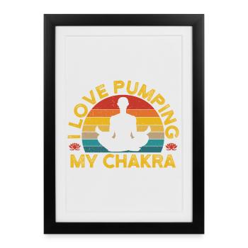Yoga J’adore pomper mon chakra Yoga drôle - Affiche encadrée (27 × 37 cm) - noir - Devant