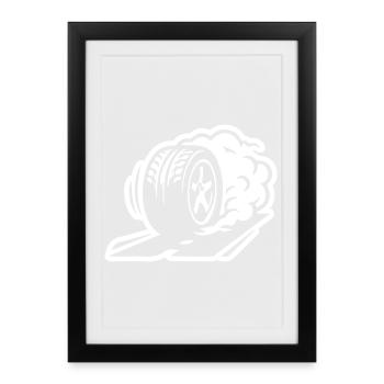 Car Tire Drifting Icon - Framed poster (27 × 37 cm) - black - Front
