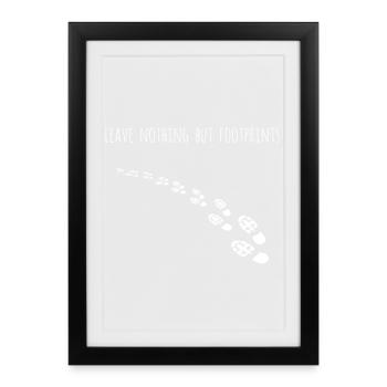 Footprint Path: Leave Traces - Framed poster (27 × 37 cm) - black - Front