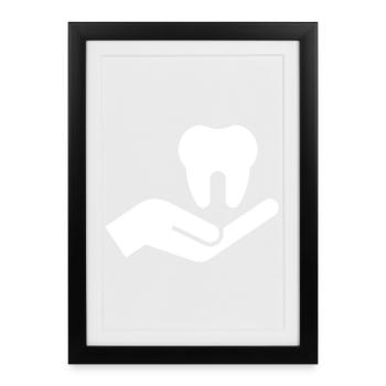 Dentiste, dentiste, cabinet dentaire - Affiche encadrée (27 × 37 cm) - noir - Devant