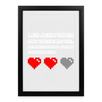 Les jeux vidéo ont gâché ma vie - Affiche encadrée (27 × 37 cm) - noir - Devant