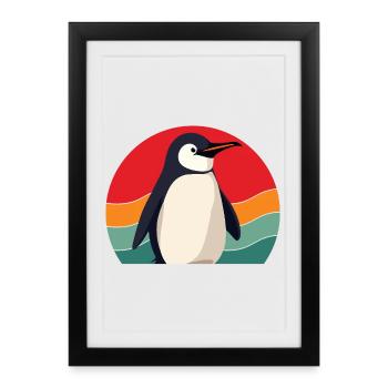 Cute Penguin - Gift for Penguin Lover - Framed poster (27 × 37 cm) - black - Front