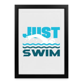 Dictons drôles de nageurs et conception de clubs de natation - Affiche encadrée (27 × 37 cm) - noir - Devant