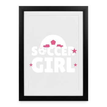 Soccer Girl Soccer Girl Statement Sports Team - Affiche encadrée (27 × 37 cm) - noir - Devant