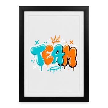 Équipe - Affiche encadrée (27 × 37 cm) - noir - Devant