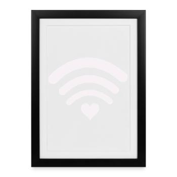 Wifi Love Heart Wifi Design - Framed poster (27 × 37 cm) - black - Front