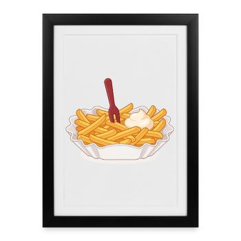 French fries - Framed poster (27 × 37 cm) - black - Front