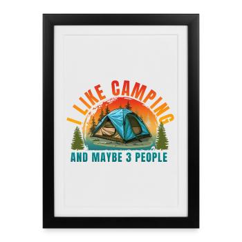 I LIKE CAMPING AND MAYBE 3 PEOPLE - Framed poster (27 × 37 cm) - black - Front