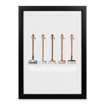 Head of Computer Center Gardening Outfit Gardening - Framed poster (27 × 37 cm) - black - Front