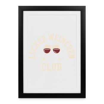 Wine Delicious Wine Club Amateurs de vin Vin rouge - Affiche encadrée (27 × 37 cm) - noir - Devant