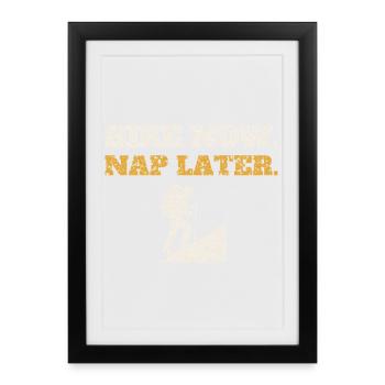 Hike Now Nap Later - Framed poster (27 × 37 cm) - black - Front