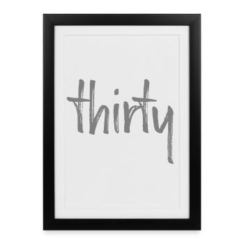 30 trente 30. numéro de cadeau d'anniversaire numéro 30 - Affiche encadrée (27 × 37 cm) - noir - Devant