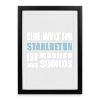 Concrete, reinforced concrete, for construction workers, cement, construction - Framed poster (27 × 37 cm) - black - Front