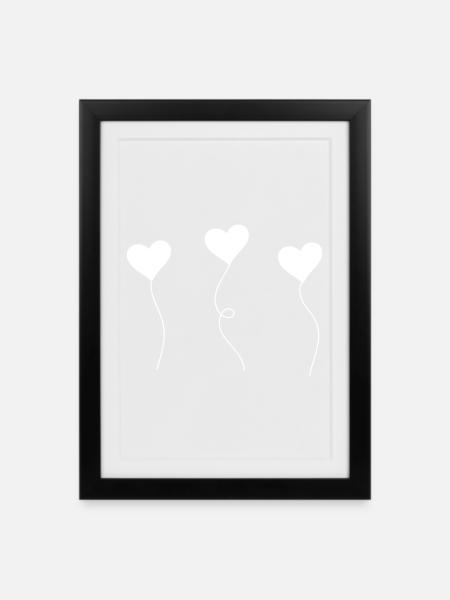 heart - Gerahmtes Poster (27 × 37 cm) - Schwarz