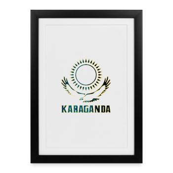 Cadeau Karaganda Kazakhstan - Affiche encadrée (27 × 37 cm) - noir - Devant