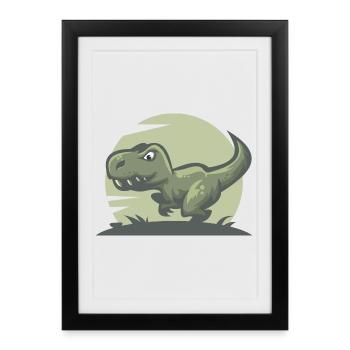 Dinosaure T-Rex - Affiche encadrée (27 × 37 cm) - noir - Devant
