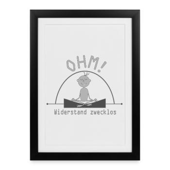 Résistance ohm futile, physicien, électricien - Affiche encadrée (27 × 37 cm) - noir - Devant
